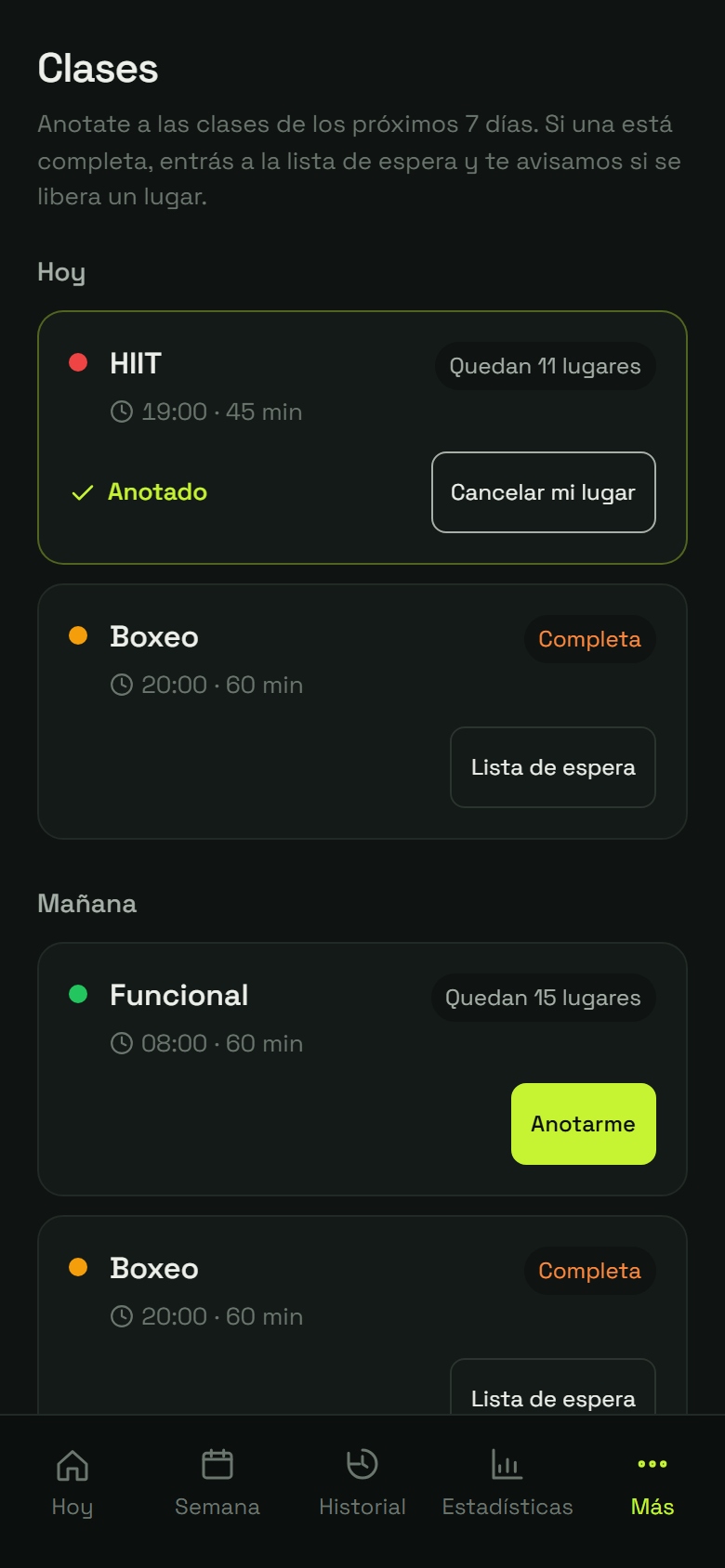 Paso 5: Listo: tenés tu lugar