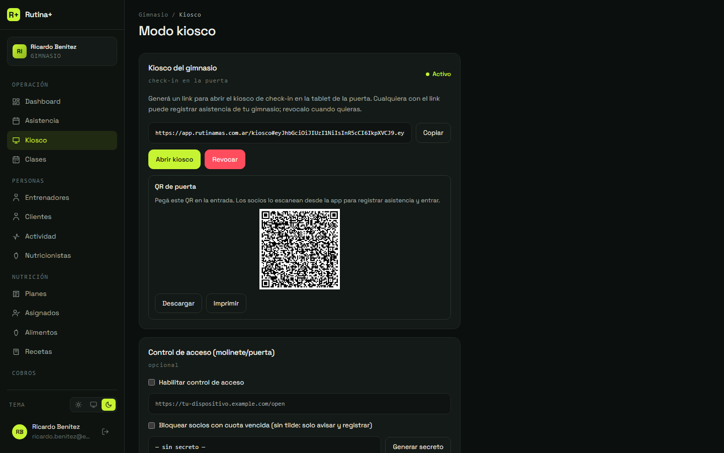 Paso 3: Este link se abre en la tablet de la puerta