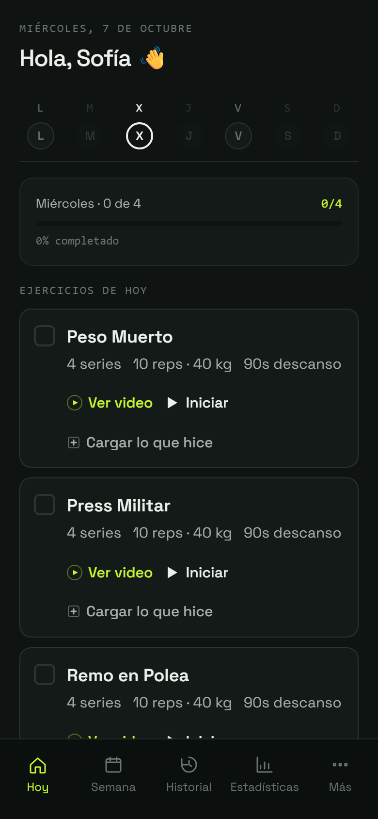 Paso 1: Tocá “Historial” en el menú de abajo