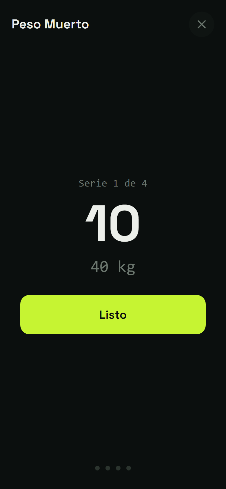 Paso 3: Ves la serie, las repeticiones y el peso