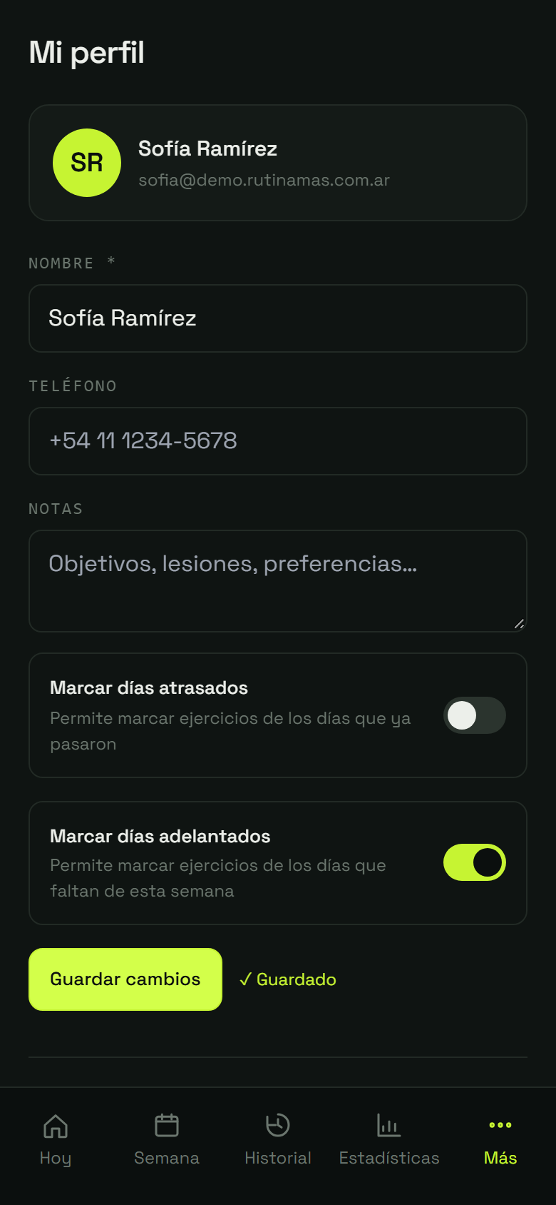 Paso 7: Volvé a “Semana” y elegí el viernes
