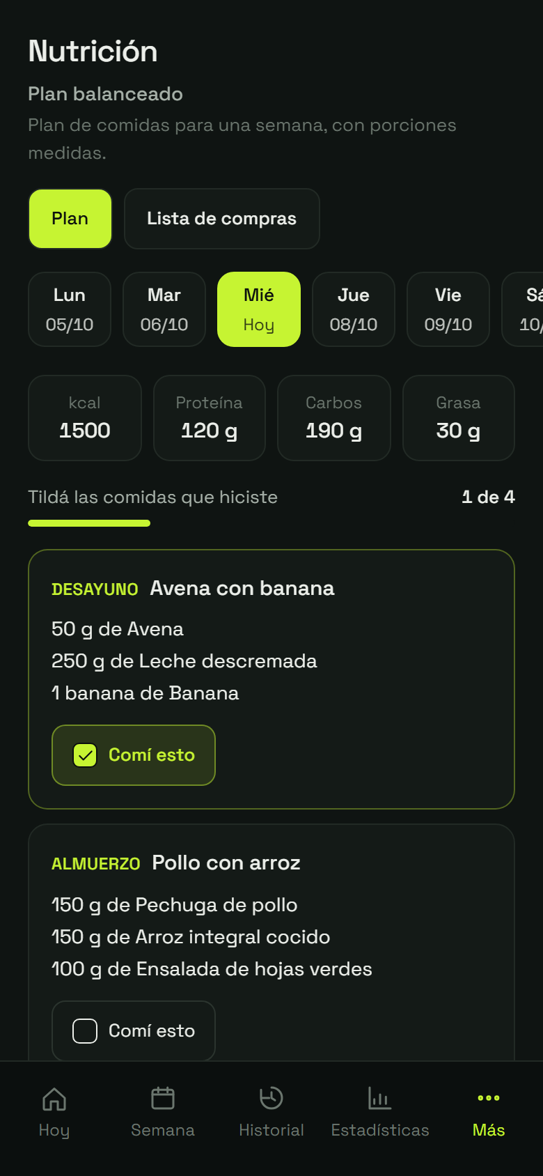 Paso 3: Este es tu plan de alimentación