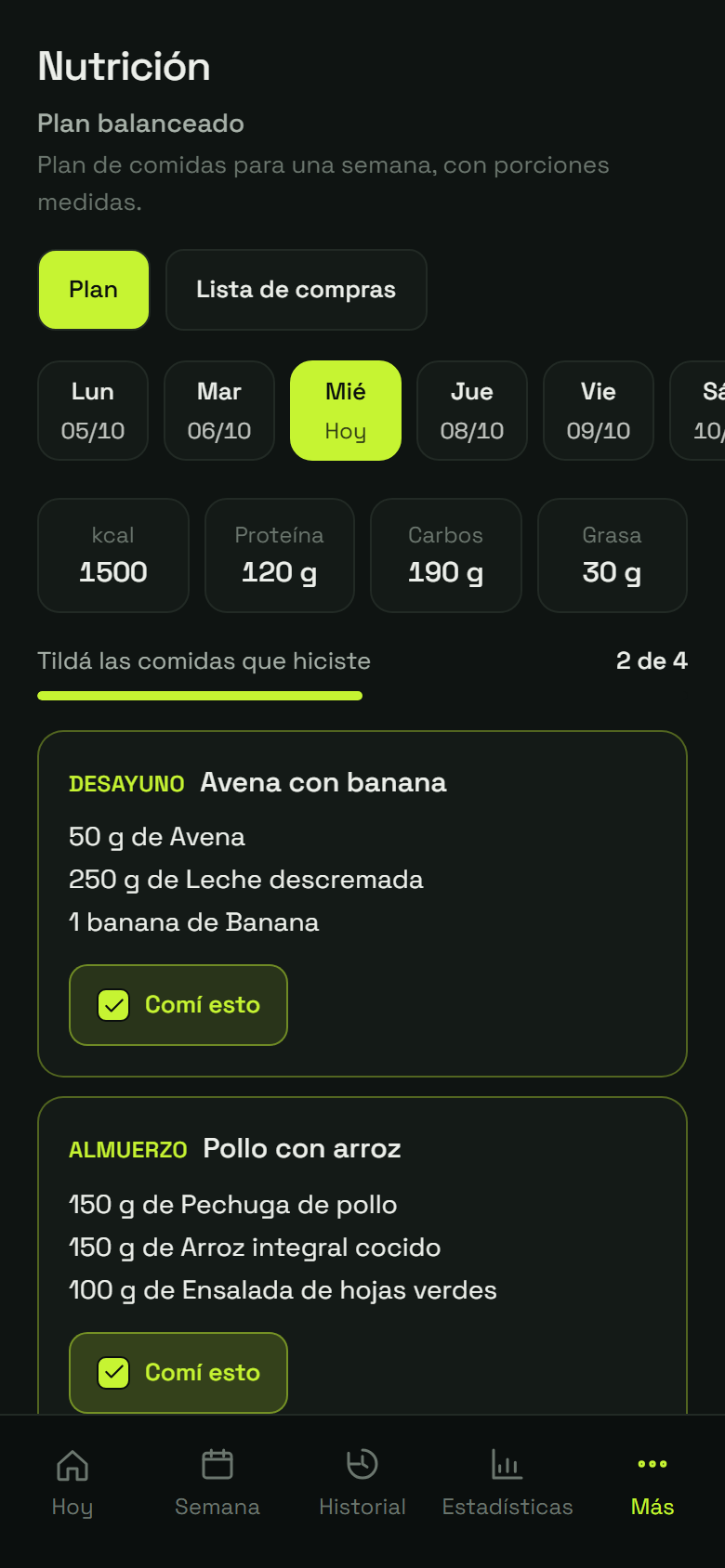 Paso 9: Tocá otro día para ver qué te toca