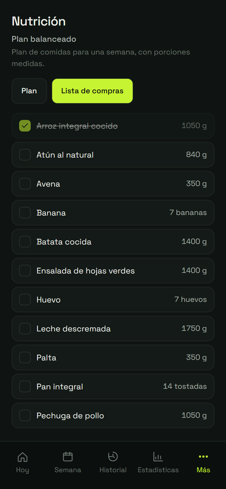 Paso 14: Listo: lo vas tachando mientras comprás