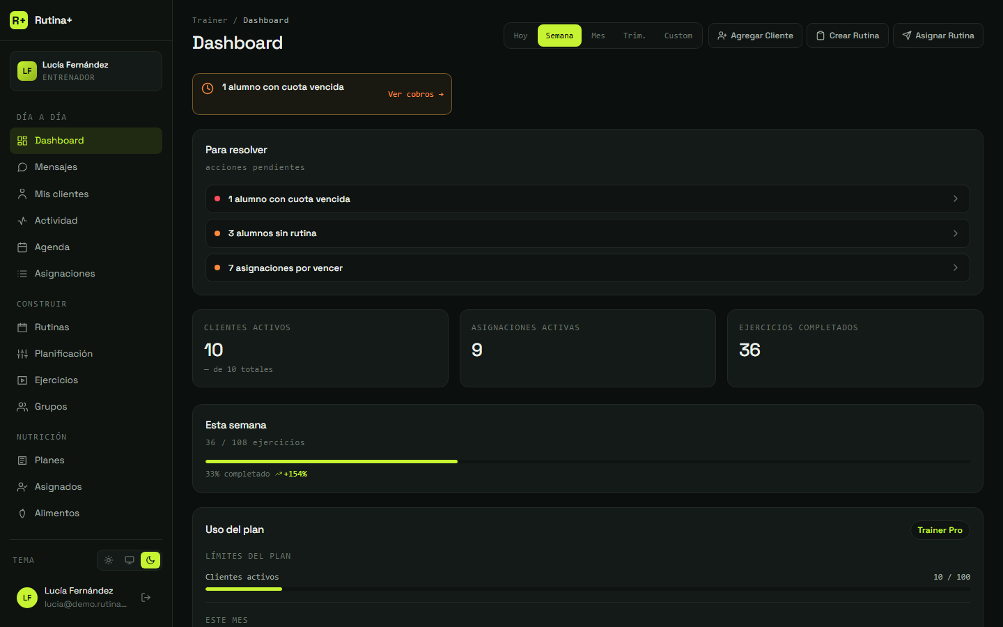 Paso 1: En el “Dashboard”, mirá “Para resolver”