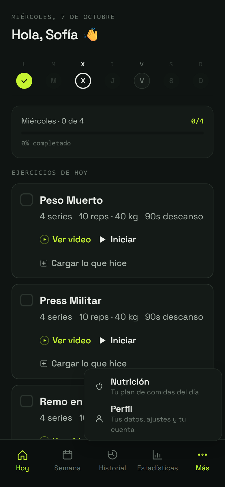 Paso 2: Elegí “Perfil”