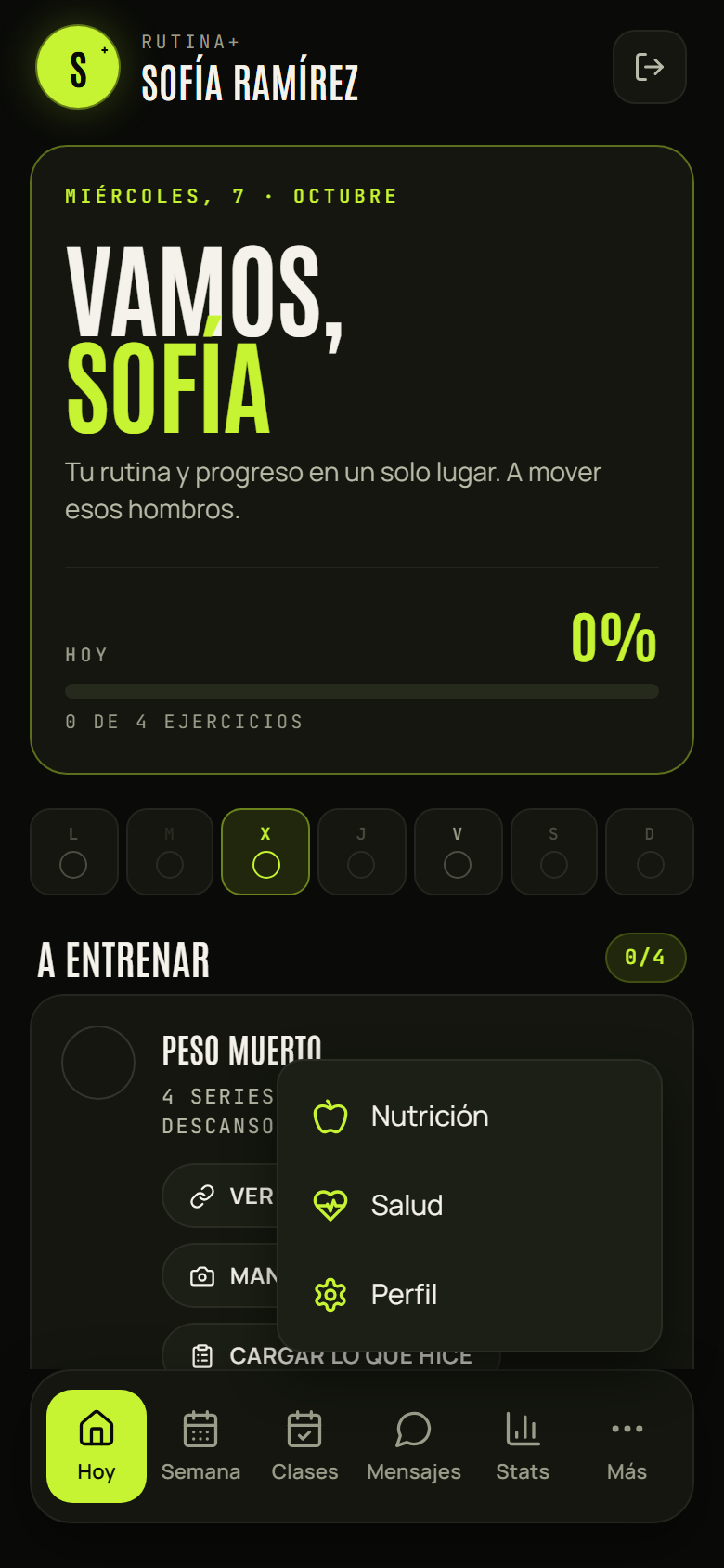 Paso 2: Elegí “Nutrición”