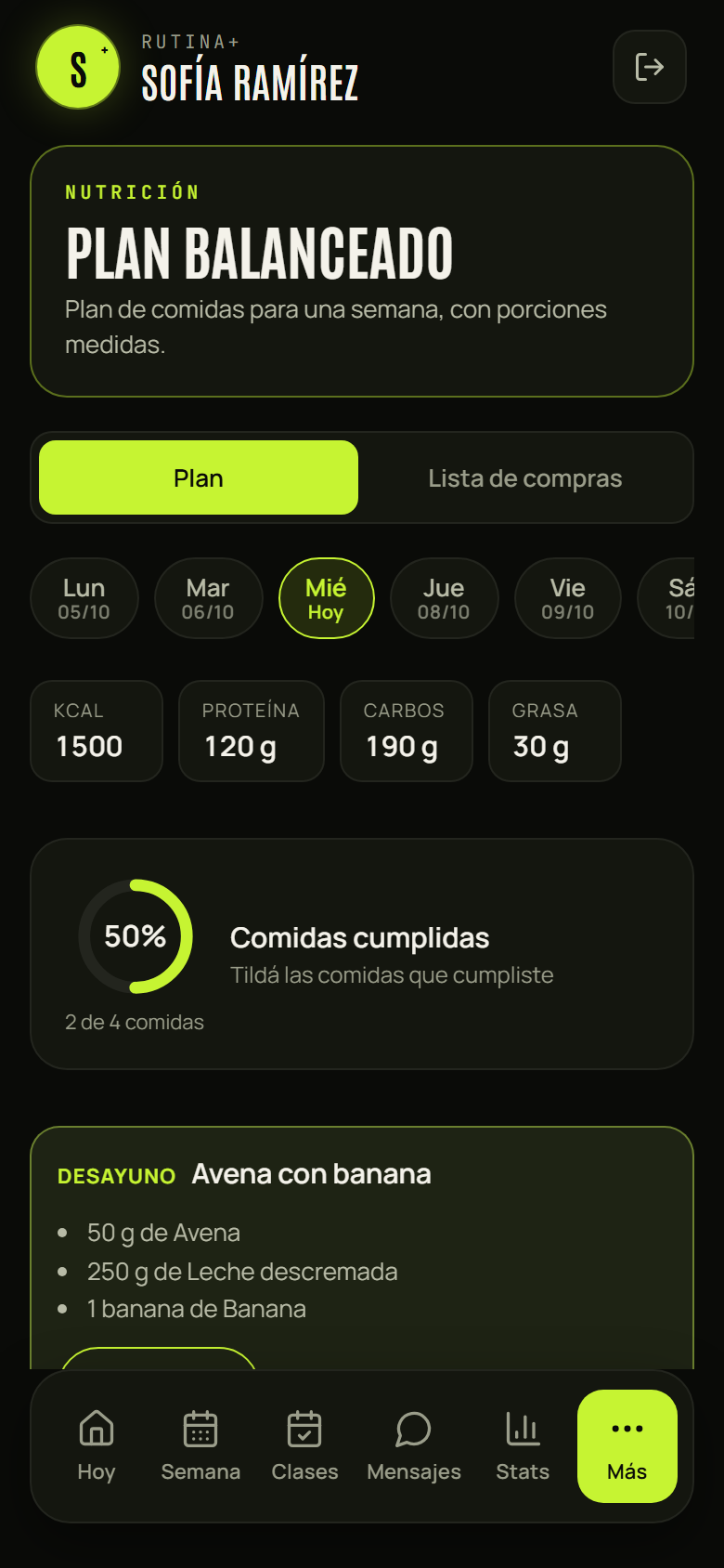 Paso 9: En “Lista de compras” tenés todo lo que necesitás